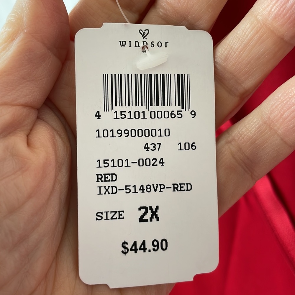 NWT Windsor Fire Engine Red Off the Shoulder Bodycon Dress - Size 2X - Picture 15 of 15